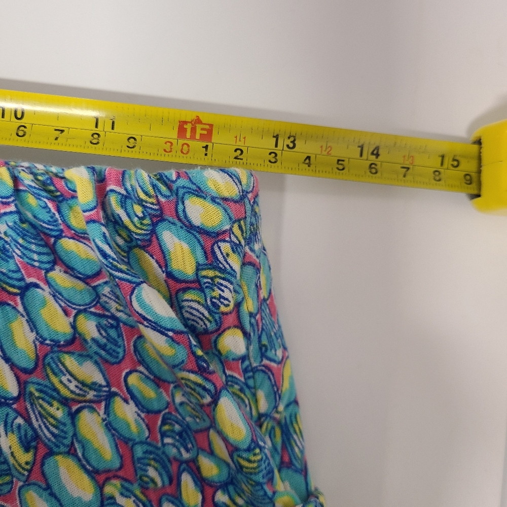 Lilly Pulitzer 100% Cotton Wiley Strapless Top in Blue Multi Clam Jam Sz M - Picture 11 of 12